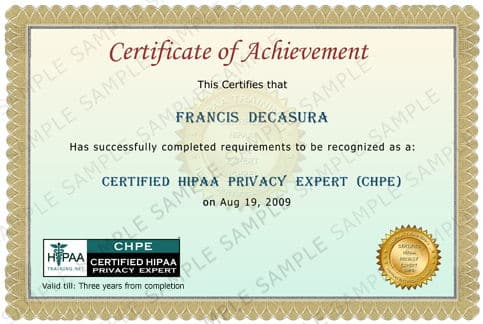 Certified HIPAA Privacy Expert Certificate
