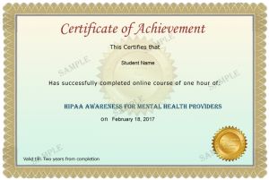 Mental Health Providers Certificate