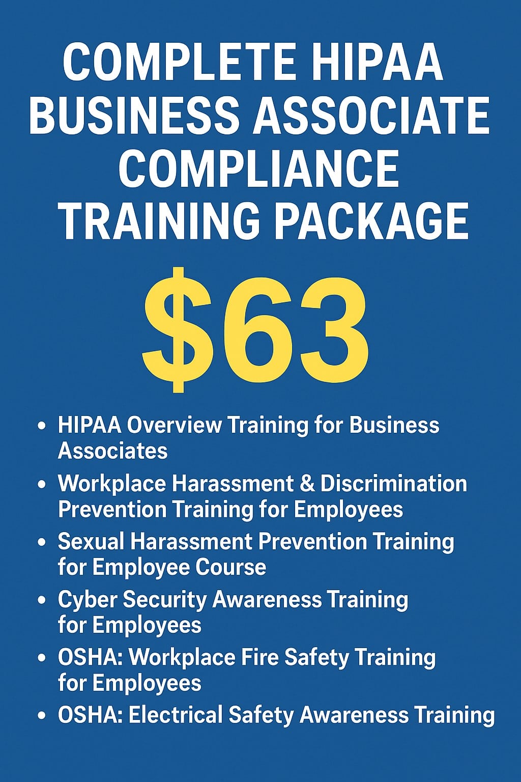 Complete HIPAA Business Associate Compliance Training Package