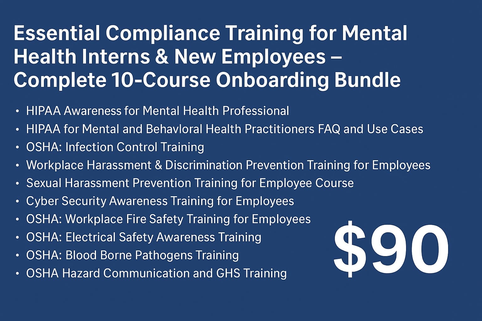 Essential Compliance Training for Mental Health Interns & New Employees