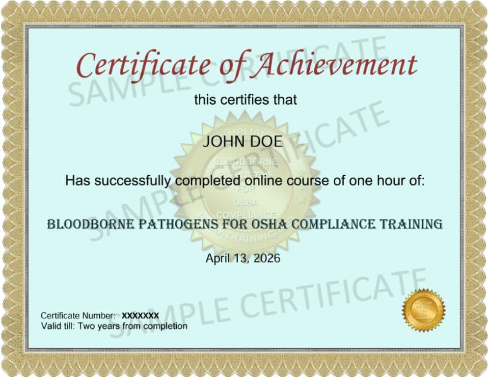 Sample Certificate