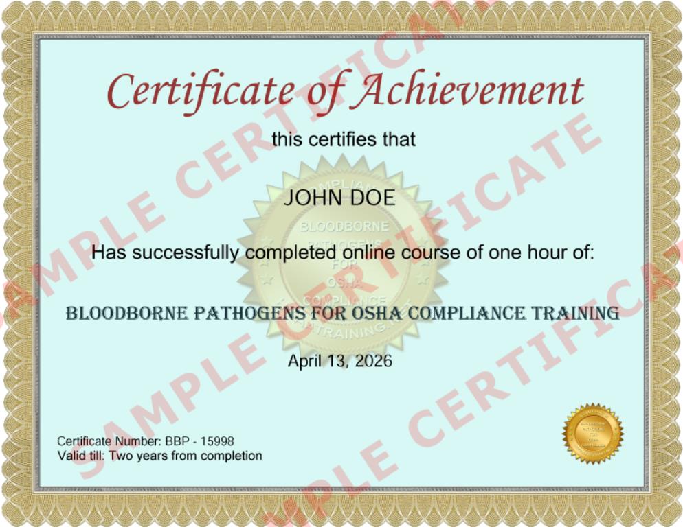 BloodBorne-Pathogens-Training-Certificate