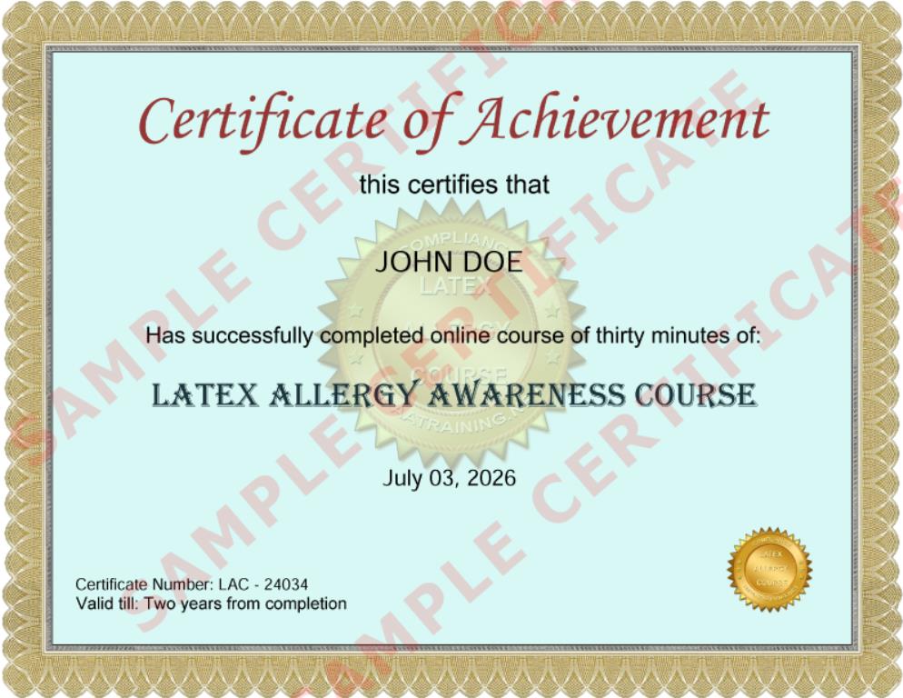 Latex-Allergy-Awareness-Course-Certificate